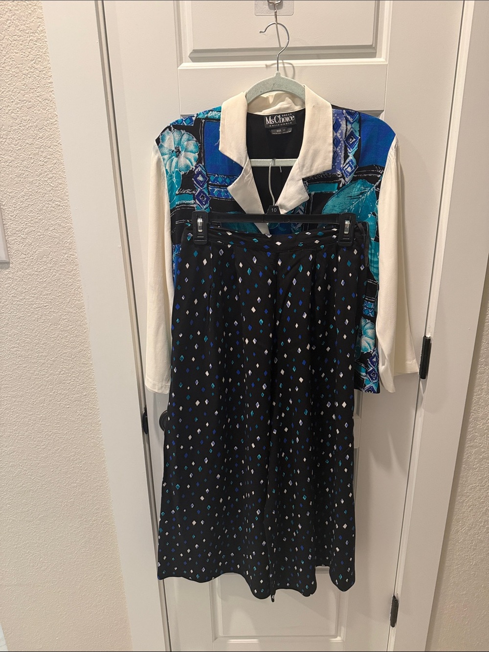 Mischa Blue & Black Wide Leg Pants
